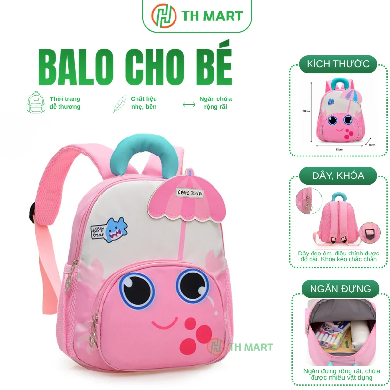 Balo cho bé mẫu giáo con cua dễ thương 