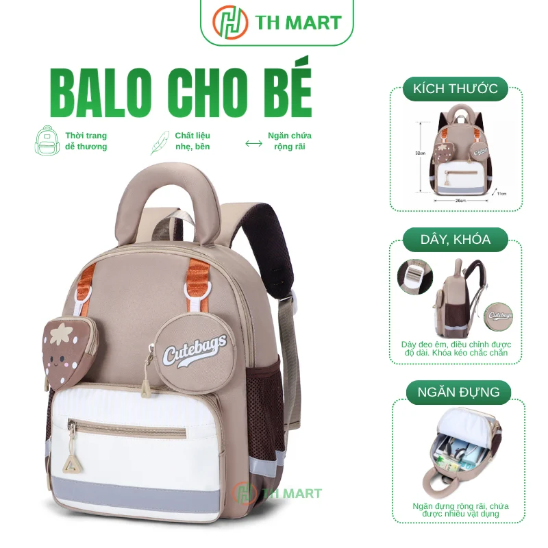 Balo cho bé mẫu giáo Cutebags Style Hàn Quốc