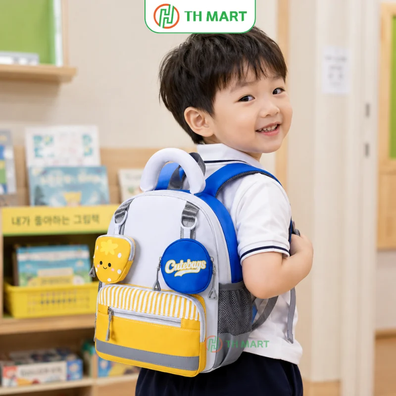 Balo Cutebags Style Hàn Quốc có thể đựng được nhiều đồ dùng của bé