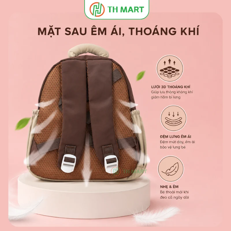 Balo có đệm lưng êm ái, thoáng khí