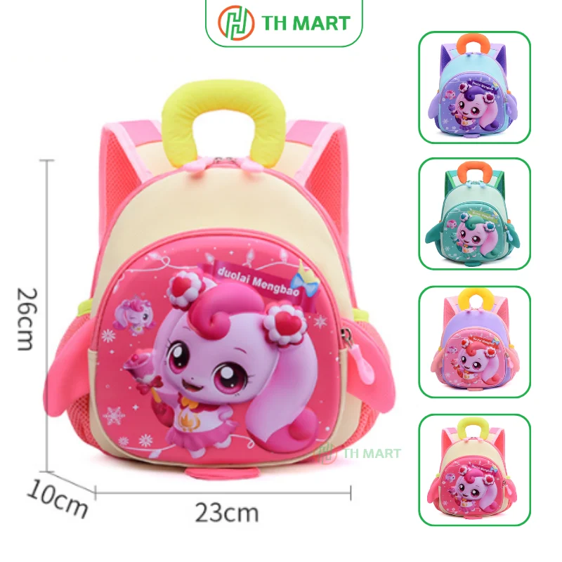 Balo cho bé mẫu giáo Hachuping Teenieping họa tiết 3D nổi đặc biệt, nhiều màu dễ thương