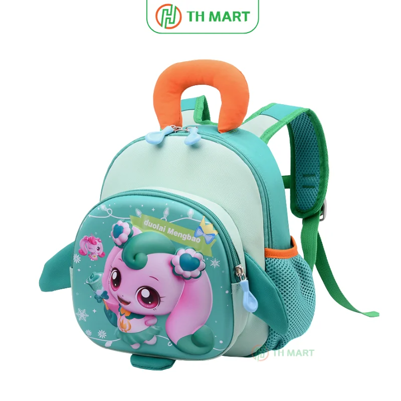 Balo cho bé mẫu giáo Hachuping Teenieping 3d màu xanh ngọc