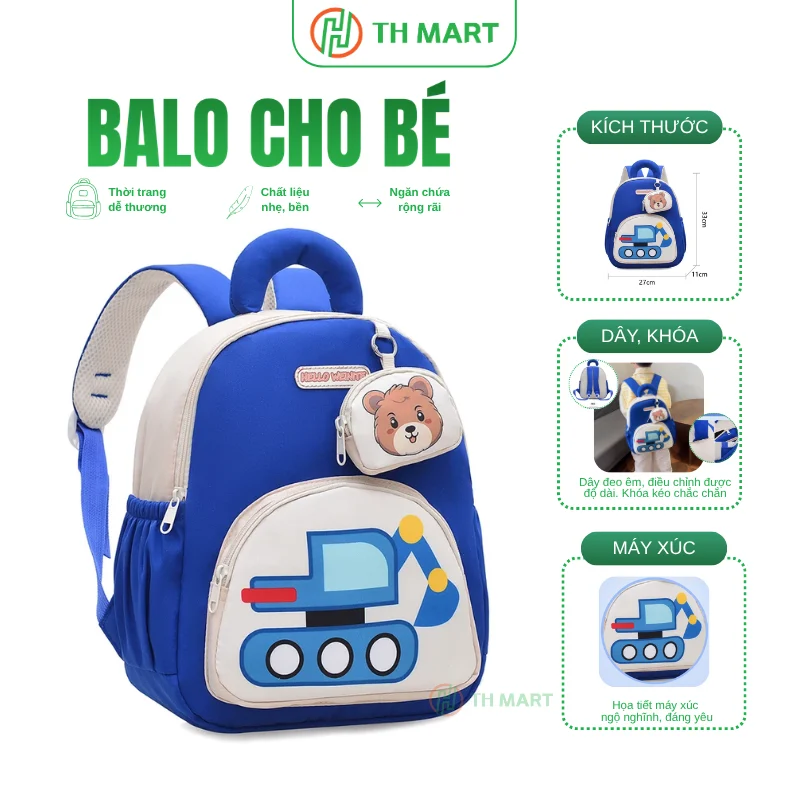 Balo có thiết kế phù hợp để đựng các đồ dùng cho bé