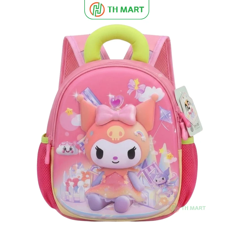 Balo cho bé mẫu giáo Kuromi 3D cao cấp màu hồng