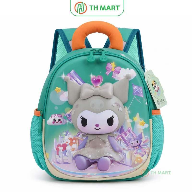 Balo cho bé mẫu giáo Kuromi 3D cao cấp màu xanh ngọc