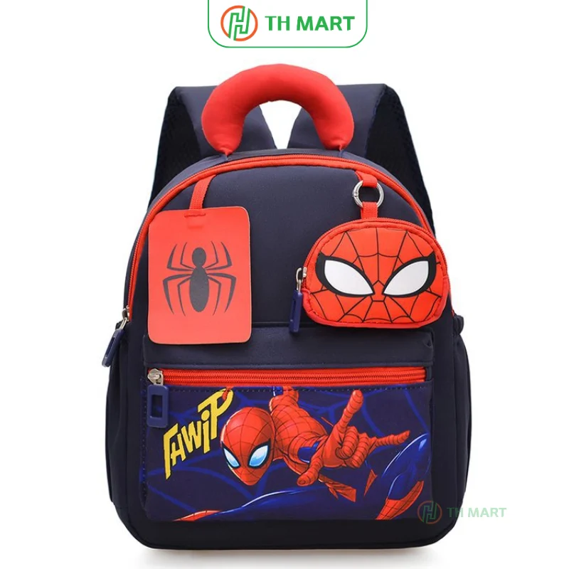 Balo cho bé mẫu giáo người nhện Spider Man màu xanh biển