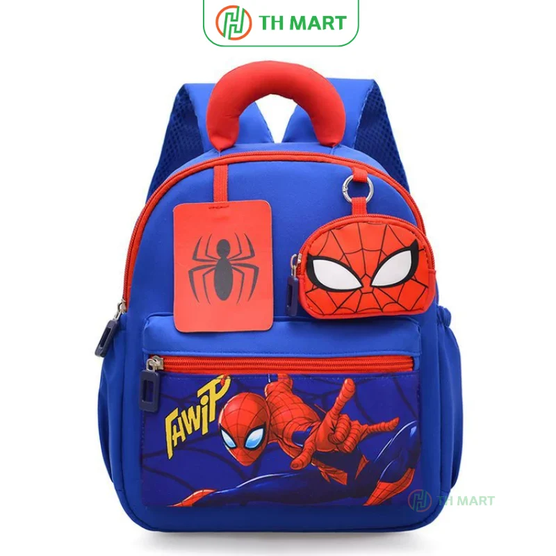 Balo cho bé mẫu giáo người nhện Spider Man màu xanh da trời