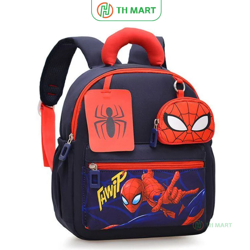 Balo cho bé mẫu giáo người nhện Spider Man màu xanh biển