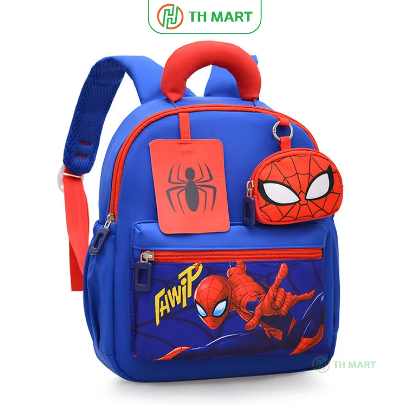 Balo cho bé mẫu giáo người nhện Spider Man màu xanh da trời