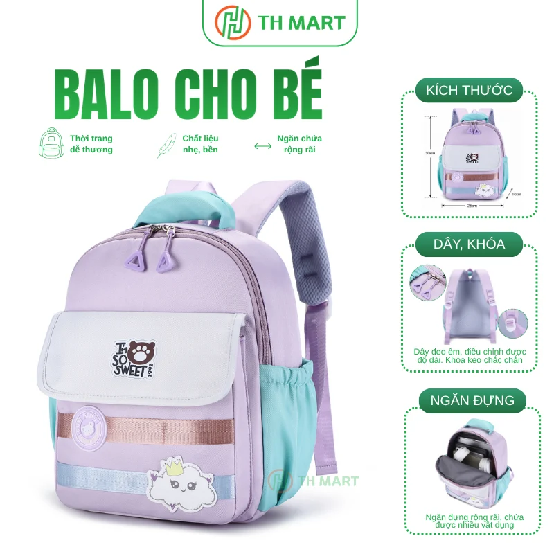 Balo cho bé mẫu giáo Pastel Hàn Quốc 