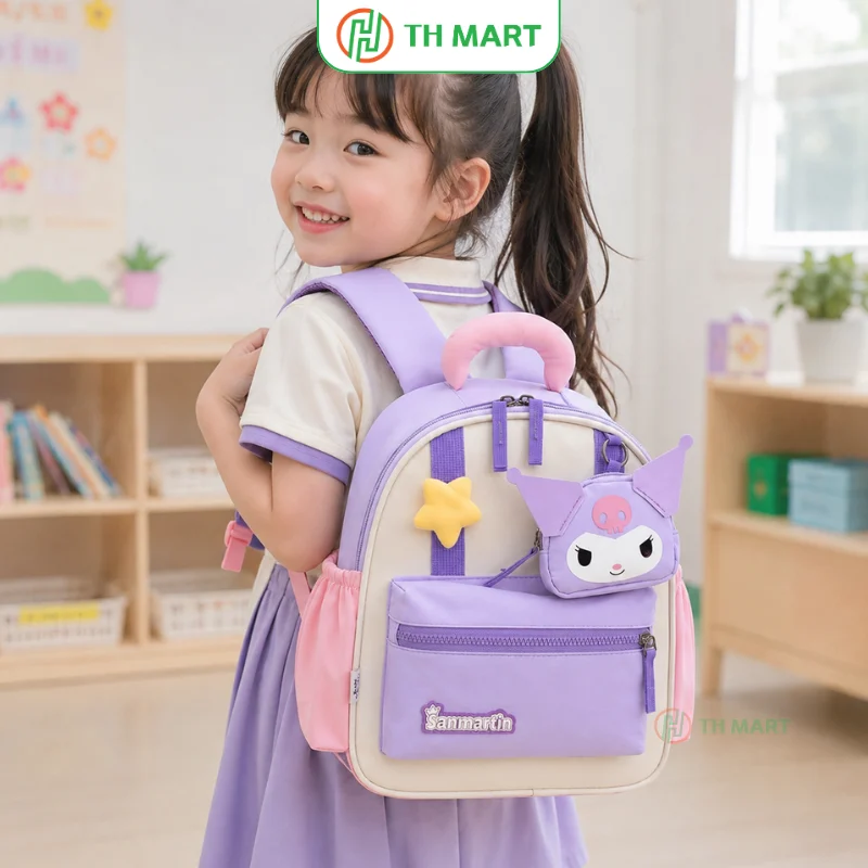 Balo cho bé mẫu giáo Style Kawaii Nhật Bản thiết kế đệm lưng êm, bé mang thoải mái