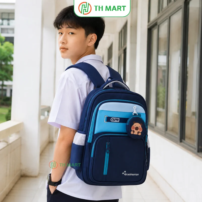 Thiết kế nhiều ngăn, phù hợp cho học sinh cấp 2 đựng đồ dùng học tập