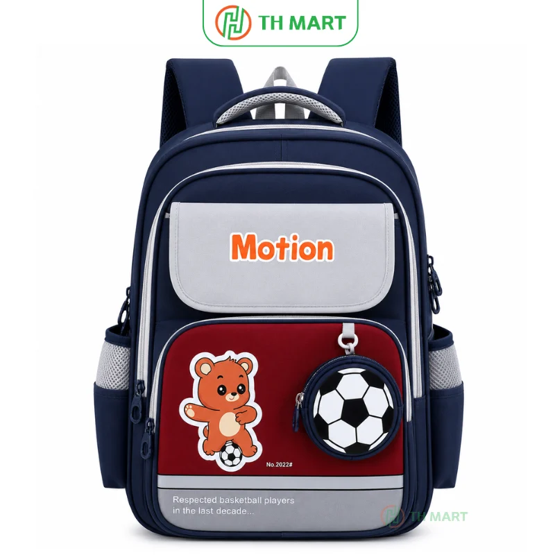 Balo học sinh cấp 2 motion thời trang độc lạ nhiều ngăn màu đỏ