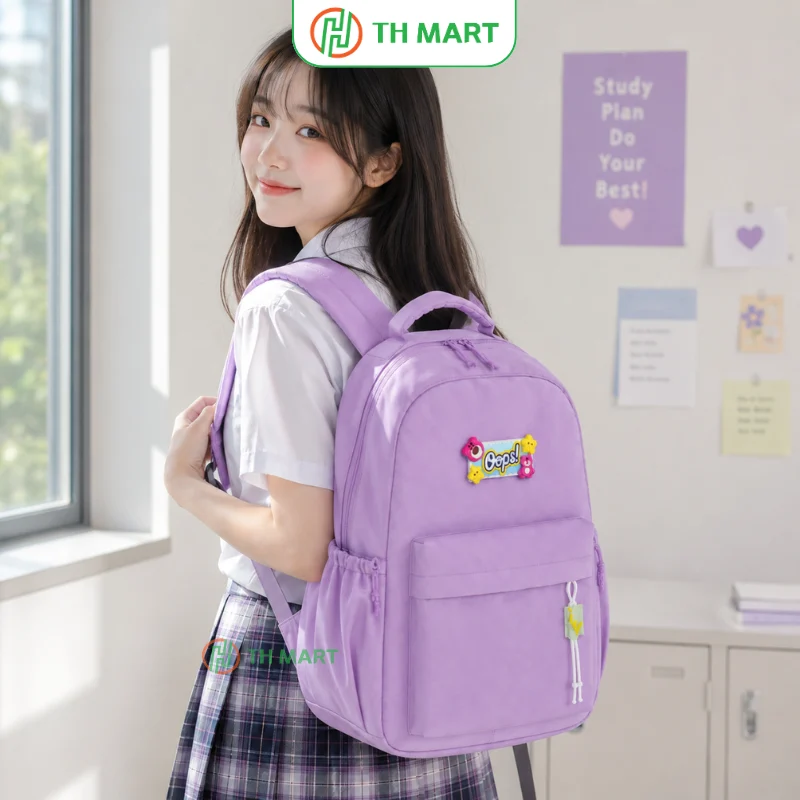 Balo học sinh nữ đi học, đi chơi Style Hàn Quốc là mẫu balo xinh xắn, được nhiều bạn nữ yêu thích