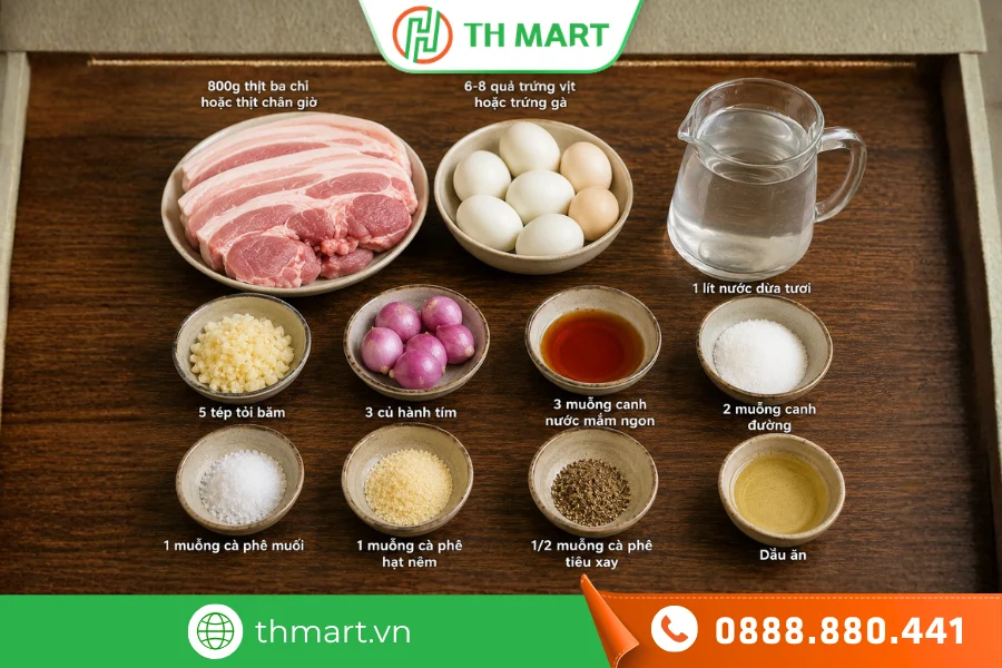 Chuẩn bị nguyên liệu tươi ngon quyết định đến 60% thành công món thịt kho tàu