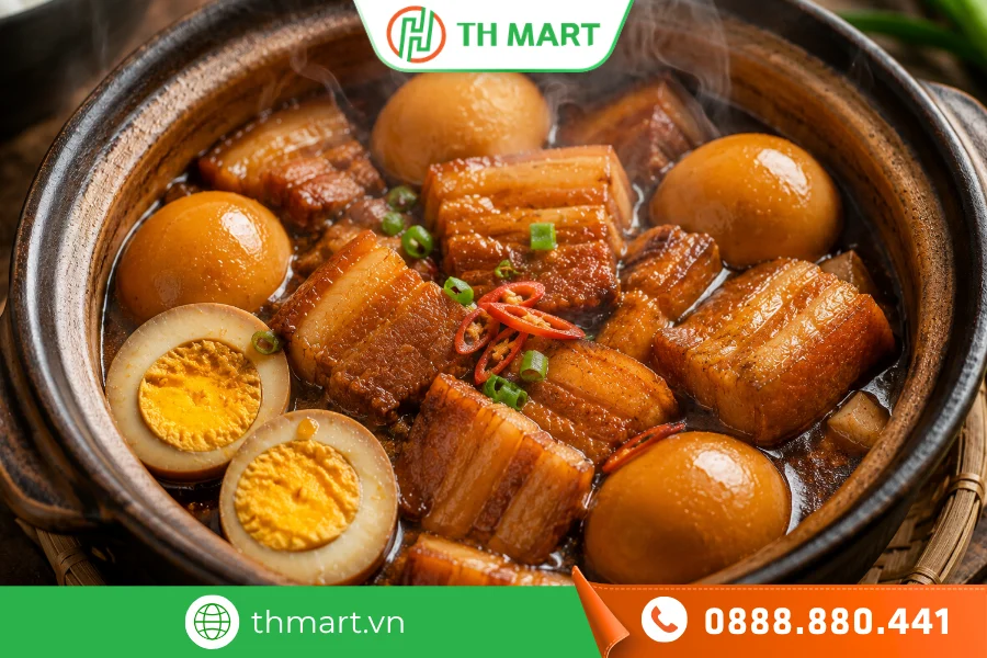 Món thịt kho tàu đậm đà, thơm ngon, màu đẹp bắt mắt