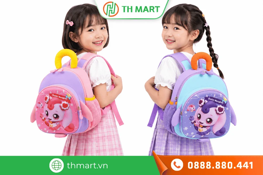 Balo hoạt hình 3D dễ thương là mẫu balo đẹp cho bé mẫu giáo
