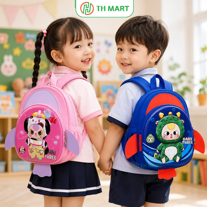 Balo cho bé mẫu giáo Baby Three 3D dễ thương