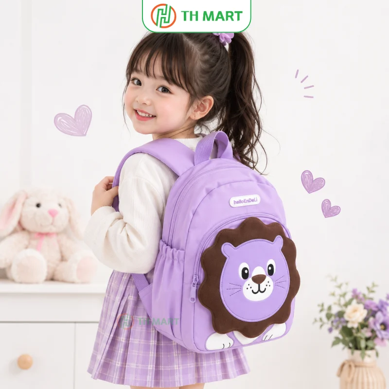 Balo hình sư tử giúp bé mẫu giáo mang êm ái, thoải mái