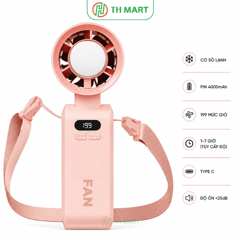 Quạt mini cầm tay JF-137 sò lạnh pin trâu, gấp gọn