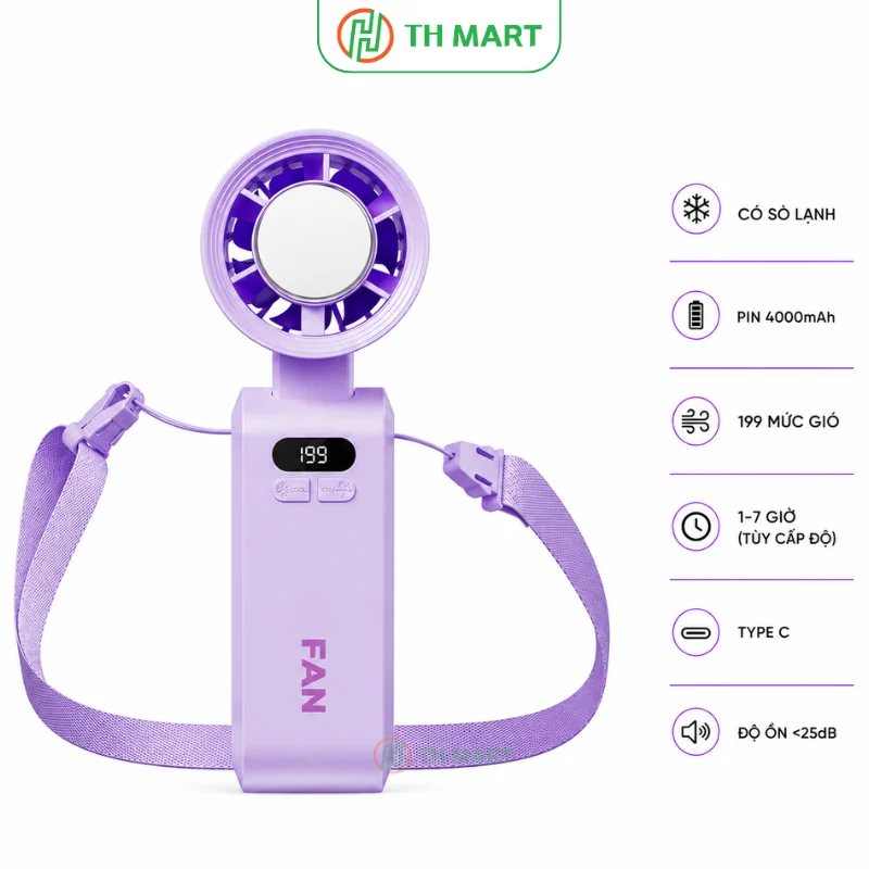 Quạt mini cầm tay JF-137 sò lạnh pin trâu, gấp gọn