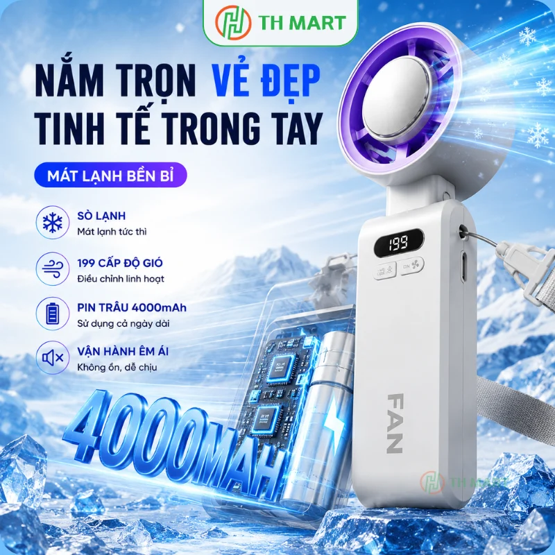 Quạt JF-137 là quạt mini cầm tay pin trâu