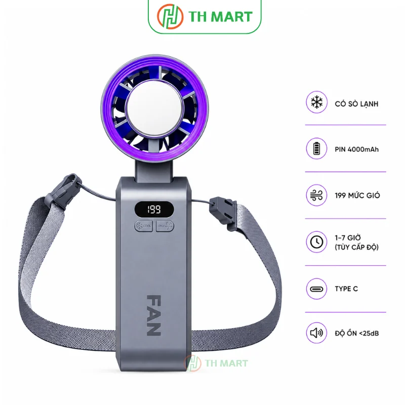 Quạt mini cầm tay JF-137 sò lạnh pin trâu, gấp gọn