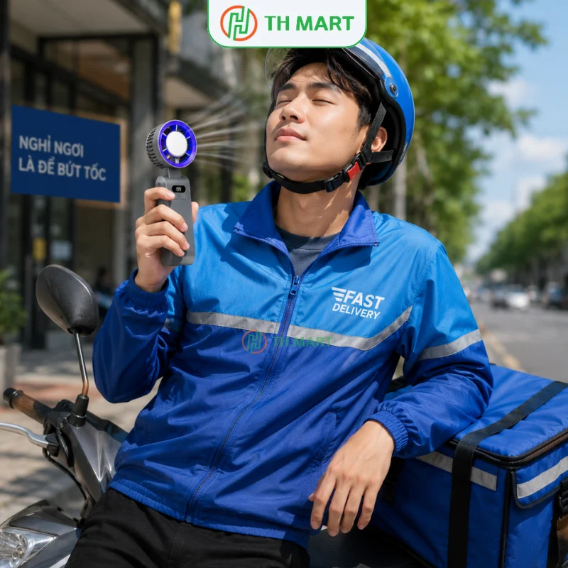 Quạt mini cầm tay JF-137 cũng là người bạn đồng hành của các tài xế, shiper