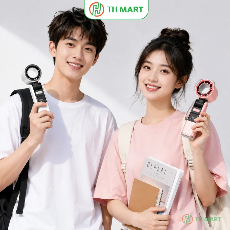 Quạt mini cầm tay K801 sò lạnh làm mát nhanh, pin trâu, dễ mang theo