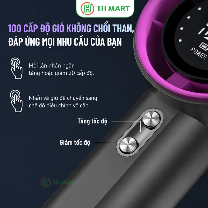 100 cấp độ gió, dễ dàng điều chỉnh