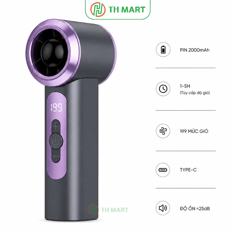 Quạt mini cầm tay Ultra T238 pin trâu, nhỏ gọn