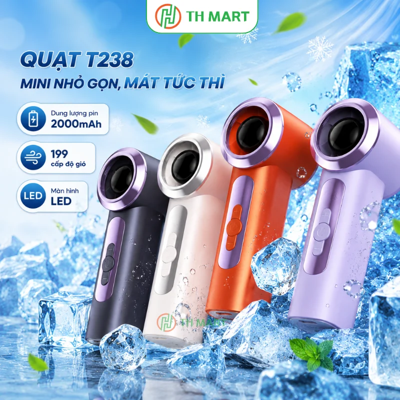 Quạt mini cầm tay Ultra T238 pin trâu, nhỏ gọn