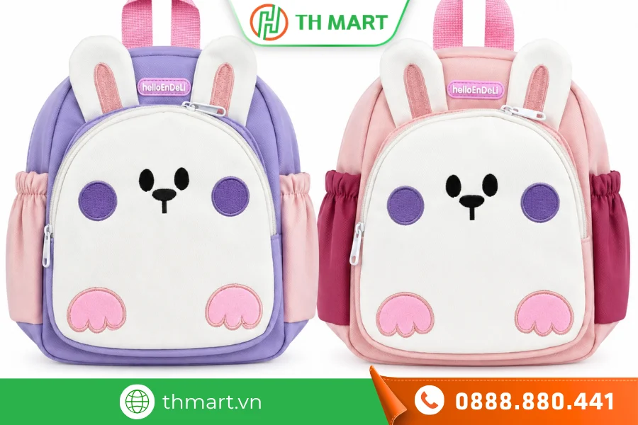 Mẫu balo hình thỏ cute cũng được nhiều cha mẹ chọn cho bé đi học mẫu giáo