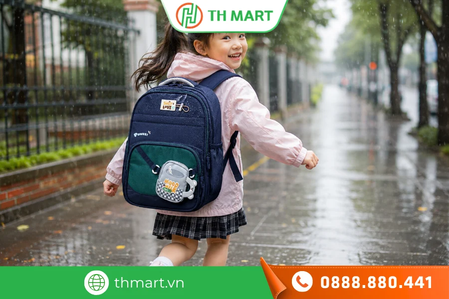 Có nên mua balo đi học chống nước cho bé không? 4 Chọn balo đi học chống nước nên ưu tiên chất vải chống thấm nước