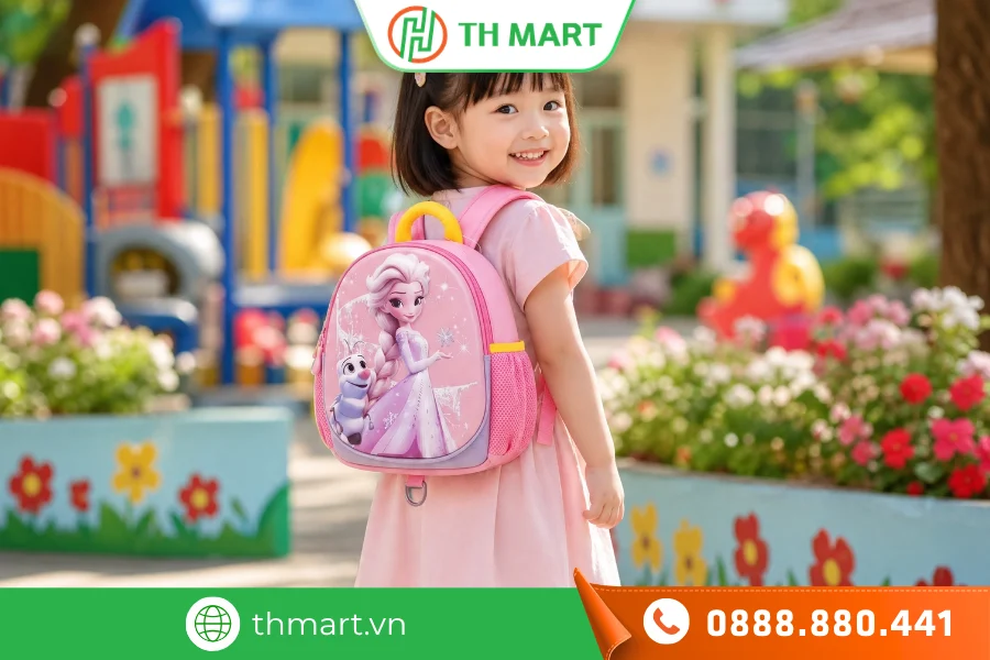 Hướng dẫn đeo balo đúng cách bảo vệ cột sống cho bé 5 Hướng dẫn bé đặt balo ở vị trí vừa vặn trên lưng