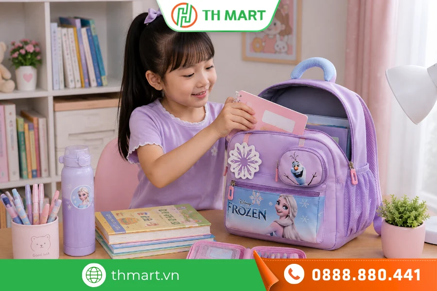 Hướng dẫn đeo balo đúng cách bảo vệ cột sống cho bé 6 Sắp xếp đồ dùng vào balo ngăn nếp, khoa học, phân bổ đều trọng lực