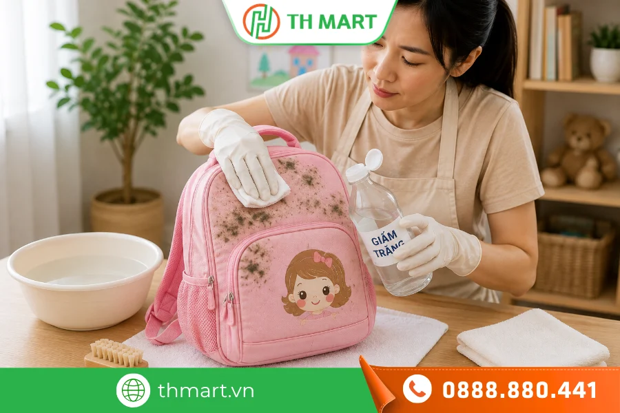 Mách bạn cách tẩy mốc balo đơn giản, hiệu quả tại nhà 3 Tẩy mốc balo bằng giấm trắng là phương pháp đơn giản, dễ thực hiện